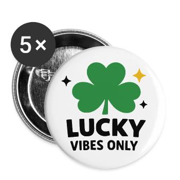 Uniquement des ondes de chance - Lot de 5 grands badges (56 mm) - blanc - Devant