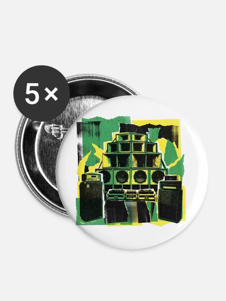 Dub Reggae Soundsystem Culture - Buttons groß 56 mm (5er Pack) - Weiß