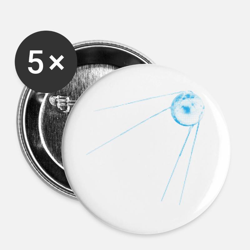 Sputnik 1 Satellite - Buttons large 2.2''/56 mm (5-pack) - white