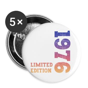 Vintage 1976 - Buttons large 2.2''/56 mm (5-pack) - white - Front