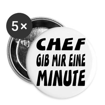Chef - Buttons groß 56 mm (5er Pack) - Weiß - Vorne