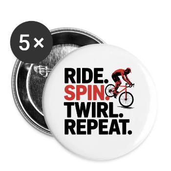 Ride as Art - Lot de 5 grands badges (56 mm) - blanc - Devant