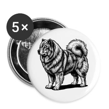 Eurasier | Vieux - Lot de 5 grands badges (56 mm) - blanc - Devant