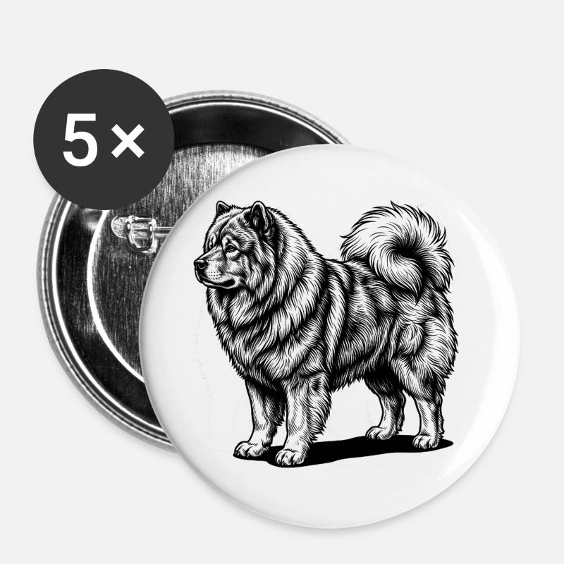 Eurasier | Old Dude - Buttons large 2.2''/56 mm (5-pack) - white