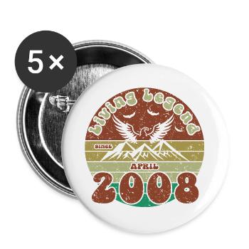 18. Geburtstag Living Legend since VIN 04/2008 - Buttons groß 56 mm (5er Pack) - Weiß - Vorne