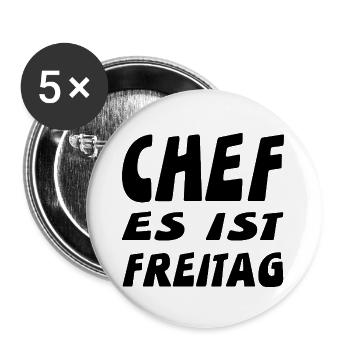 Chef - Buttons groß 56 mm (5er Pack) - Weiß - Vorne