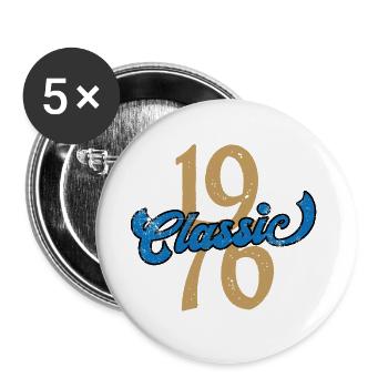 Millésime 1976 - Lot de 5 grands badges (56 mm) - blanc - Devant
