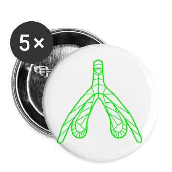 Klitoris_neongruen - Buttons large 2.2''/56 mm (5-pack) - white - Front