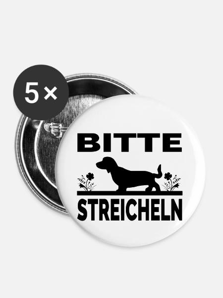 Dackel - Buttons groß 56 mm (5er Pack) - Weiß