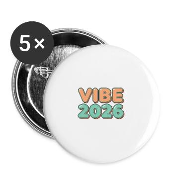 Vibe 2026 graduation from high school - Buttons large 2.2''/56 mm (5-pack) - white - Front