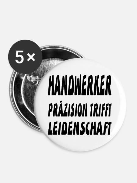 Handwerker - Buttons groß 56 mm (5er Pack) - Weiß