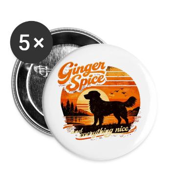 Toller Retro 70s: Ginger Spice & Everything Nice - Buttons groß 56 mm (5er Pack) - Weiß - Vorne