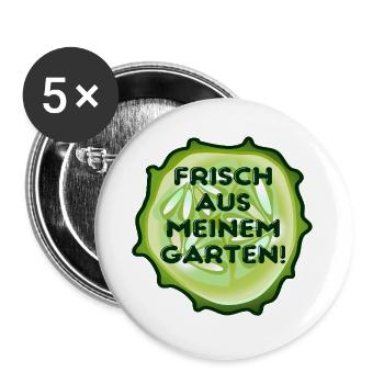 Hobby Garten Gemüse - Buttons groß 56 mm (5er Pack) - Weiß - Vorne