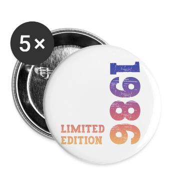 1986 Limited Edition Birthday - Buttons large 2.2''/56 mm (5-pack) - white - Front
