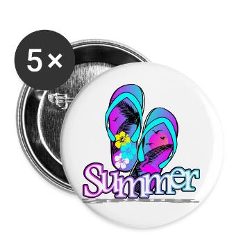 Sommer Flipflop - Buttons groß 56 mm (5er Pack) - Weiß - Vorne