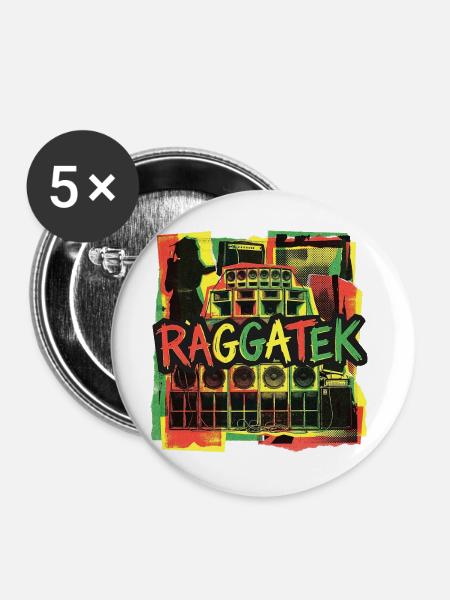 Raggatek Session Soundsystem - Buttons groß 56 mm (5er Pack) - Weiß
