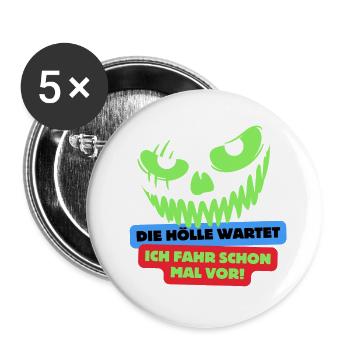 Biker - Buttons groß 56 mm (5er Pack) - Weiß - Vorne