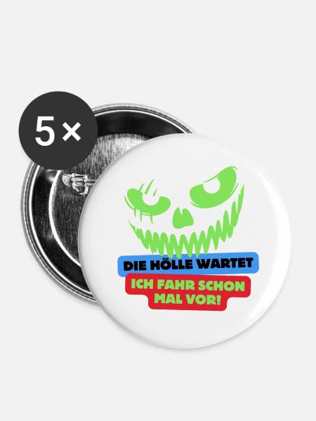 Biker - Buttons groß 56 mm (5er Pack) - Weiß