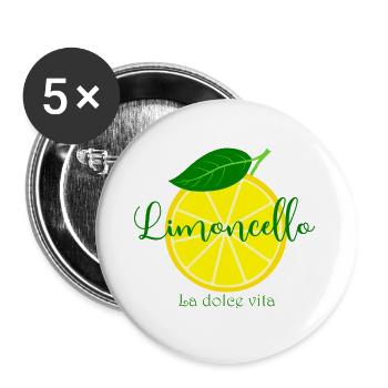 Limoncello La Dolce Vita  - Buttons groß 56 mm (5er Pack) - Weiß - Vorne
