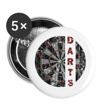 Darts Dartscheibe 180 Vintage - Buttons groß 56 mm (5er Pack) - Weiß - Vorne