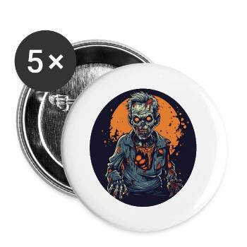 Halloween - Zombie - Horror - Witch - Buttons large 2.2''/56 mm (5-pack) - white - Front