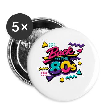 Retour au Neon Retro des années 80 - Lot de 5 grands badges (56 mm) - blanc - Devant