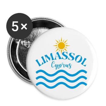 Limassol-Zypern-Sonnenwellen - Buttons groß 56 mm (5er Pack) - Weiß - Vorne