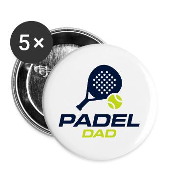 Chemise drôle Padel Dad Cadeau - Lot de 5 grands badges (56 mm) - blanc - Devant