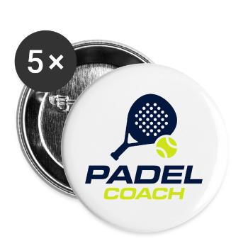 Design du maillot du Padel Coach Sports Club - Lot de 5 grands badges (56 mm) - blanc - Devant