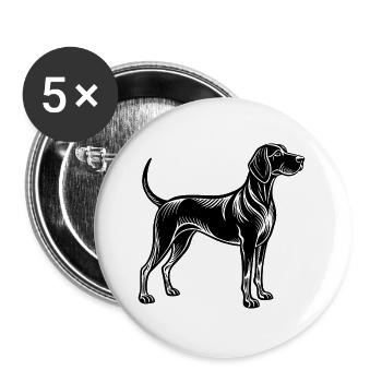 Coonhound Dog - Buttons groß 56 mm (5er Pack) - Weiß - Vorne