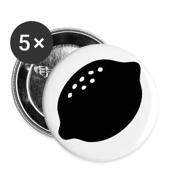 Silhouette citron – Design agrume frais - Lot de 5 grands badges (56 mm) - blanc - Devant
