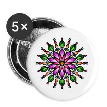 Tropical Rainbow Star - Buttons large 2.2''/56 mm (5-pack) - white - Front