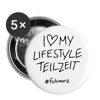 Lifestyle Teizeit - Buttons groß 56 mm (5er Pack) - Weiß - Vorne