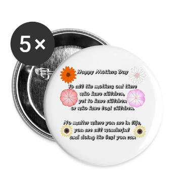 Happy_Mothers_Day - Buttons large 2.2''/56 mm (5-pack) - white - Front