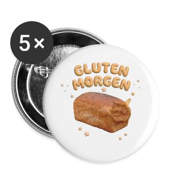 Gluten demain - Lot de 5 grands badges (56 mm) - blanc - Devant