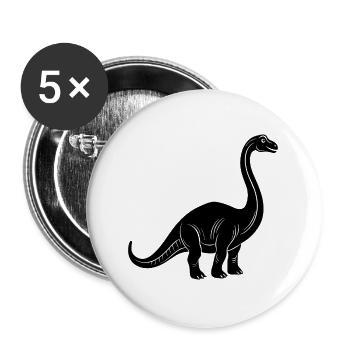 Dinosaurier Brontosaurus - Buttons groß 56 mm (5er Pack) - Weiß - Vorne