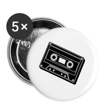 cassette tape - Buttons large 2.2''/56 mm (5-pack) - white - Front