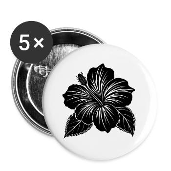 Hibiscus flower - Buttons large 2.2''/56 mm (5-pack) - white - Front
