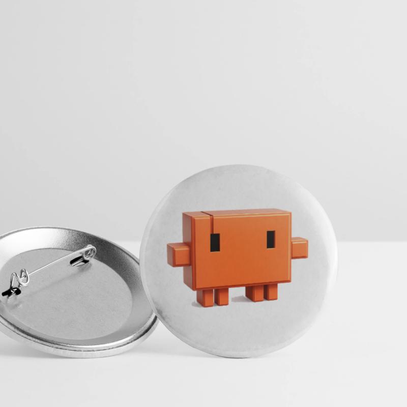 Claude Code Pixel 3D Maskottchen süßer Dev-Aufkleber Buttons groß 56 mm (5er Pack)