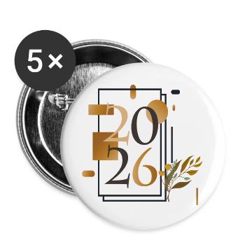 my year 2026 - Buttons large 2.2''/56 mm (5-pack) - white - Front