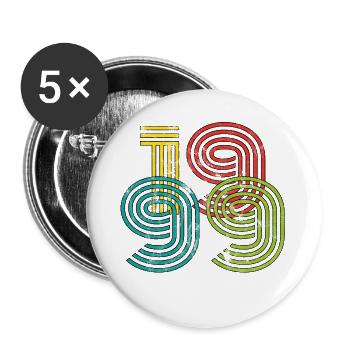 Millésime 1999 - Lot de 5 grands badges (56 mm) - blanc - Devant