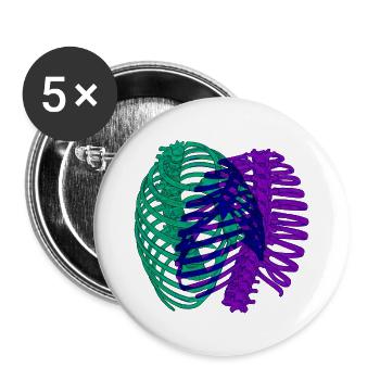 Dual chromatic ribcage - Buttons large 2.2''/56 mm (5-pack) - white - Front