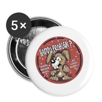 Haddu Problem - Buttons groß 56 mm (5er Pack) - Weiß - Vorne