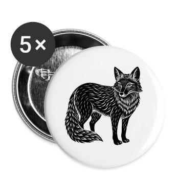 Renard - Lot de 5 grands badges (56 mm) - blanc - Devant