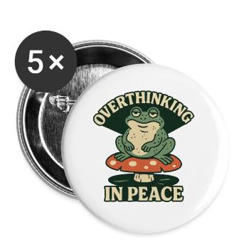Trop réfléchir dans Peace Frog Humour Détends-toi - Lot de 5 grands badges (56 mm) - blanc - Devant