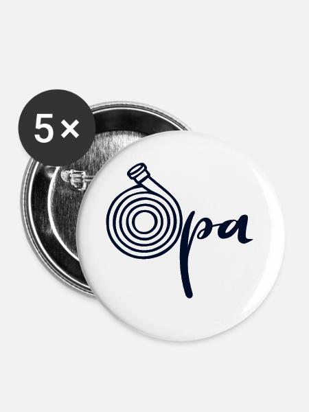 Wasserschlauch Opa - Buttons groß 56 mm (5er Pack) - Weiß