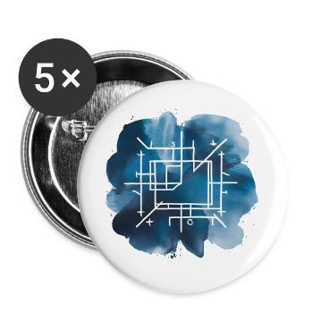 Architekturplan-Bauplan Druck - Buttons groß 56 mm (5er Pack) - Weiß - Vorne