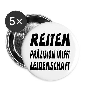 Reiten - Buttons groß 56 mm (5er Pack) - Weiß - Vorne