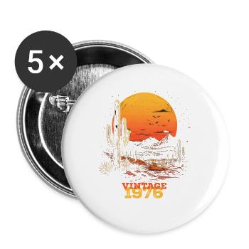 Millésime 1976 - Lot de 5 grands badges (56 mm) - blanc - Devant