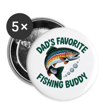 Papa Angel Buddy - Buttons large 2.2''/56 mm (5-pack) - white - Front